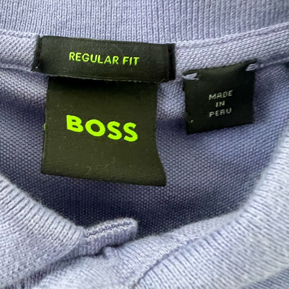 Hugo Boss Logo Polo Shirt Men's US Large‎ Short Sleeve Purple L (0704) - Picture 6 of 11